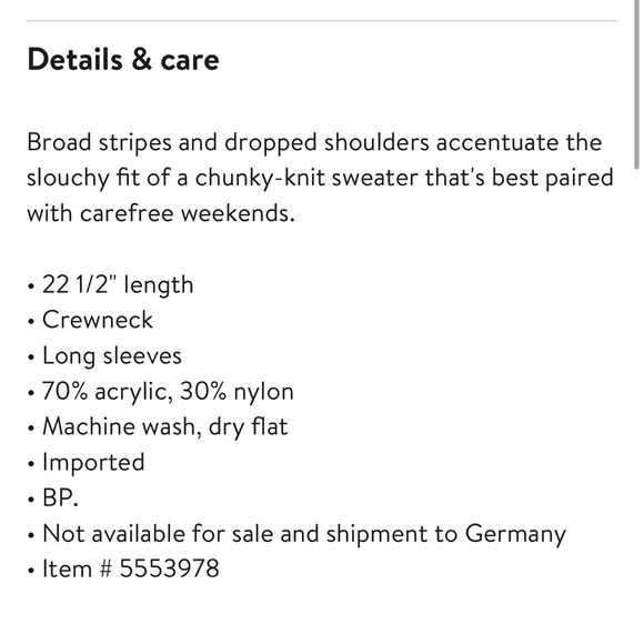 BP yellow grey broad striped slouchy pullover sweater - Picture 10 of 10